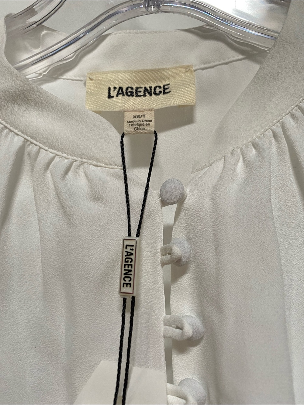 L’Agence Ava Lace Cuff Ivory Blouse - Picture 6 of 14